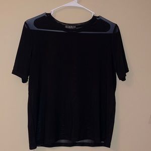 COTTON ON sheer black t shirt / crop